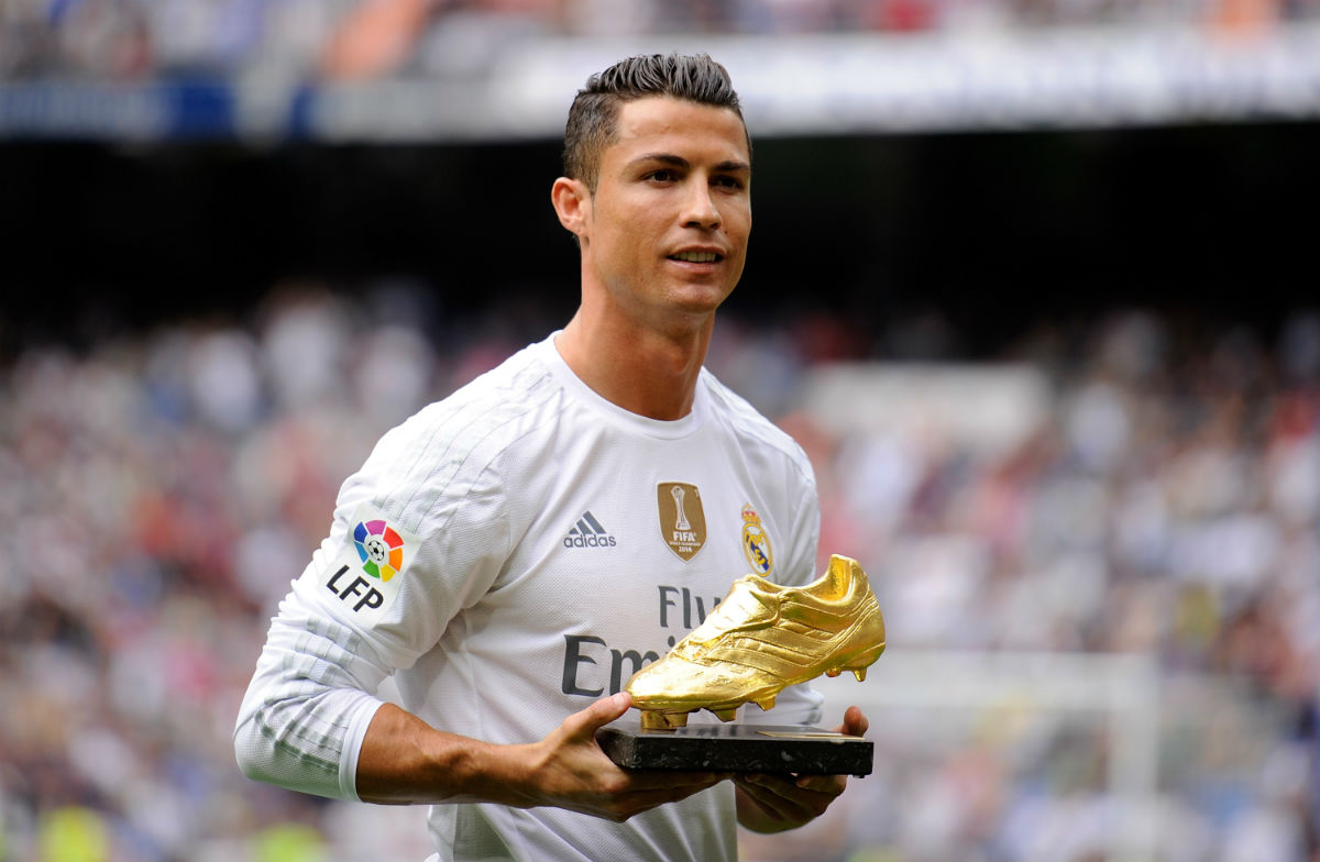 real-madrids-cristiano-ronaldo-receives-his-european-golden-shoe-award-during-their-weekend-match-against-levante-for-topscoring-european-league-matches-last-season